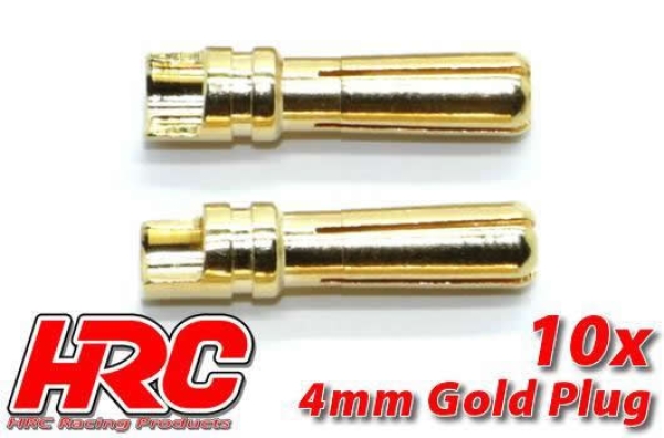 HRC9004M Goldkontaktstecker 4mm "L" geschlitzt